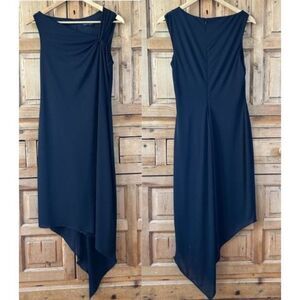 David‎ Meister 10 Black Sleeveless Asymmetrical Faux Knot LBD Little Black Dress